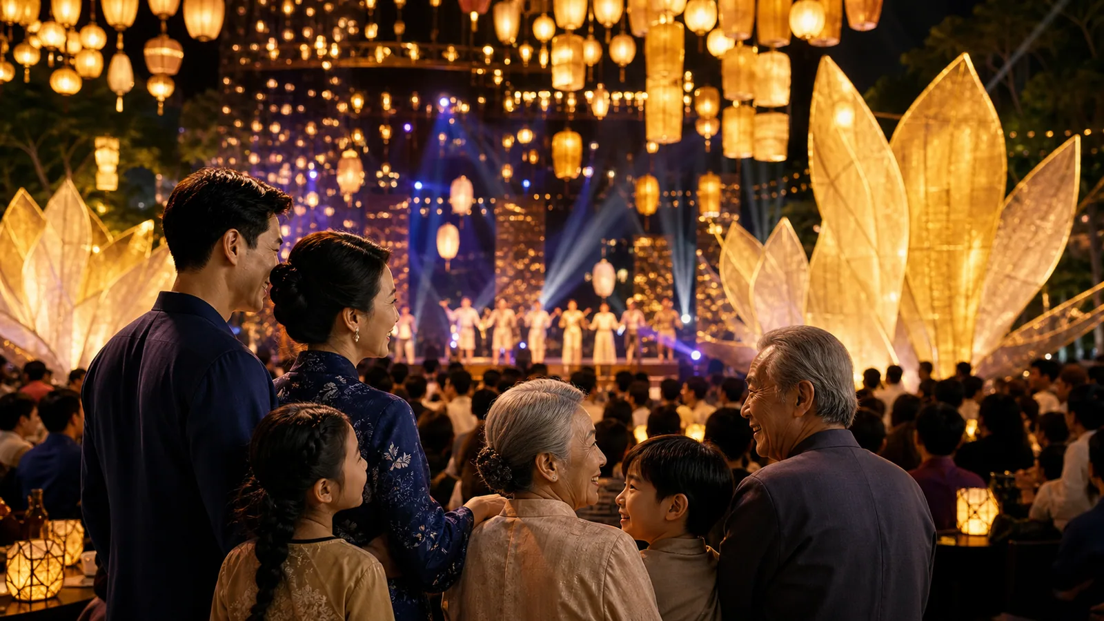Gia đình Việt Nam tại lễ hội văn hóa ánh sáng