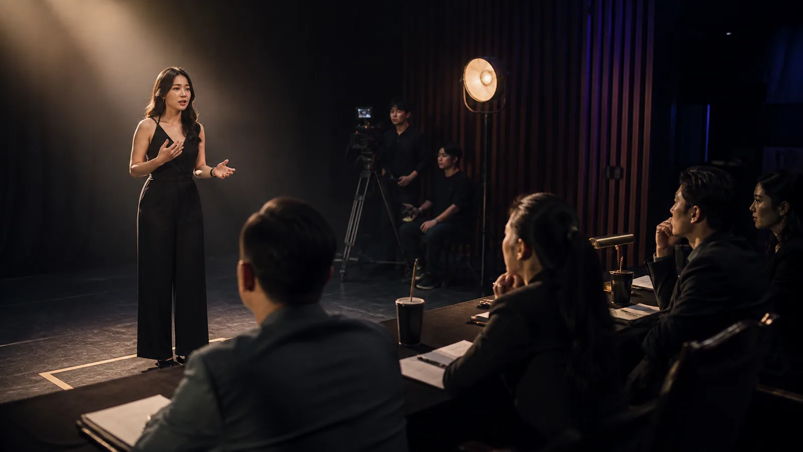 Ứng viên biểu diễn trong buổi casting chuyên nghiệp